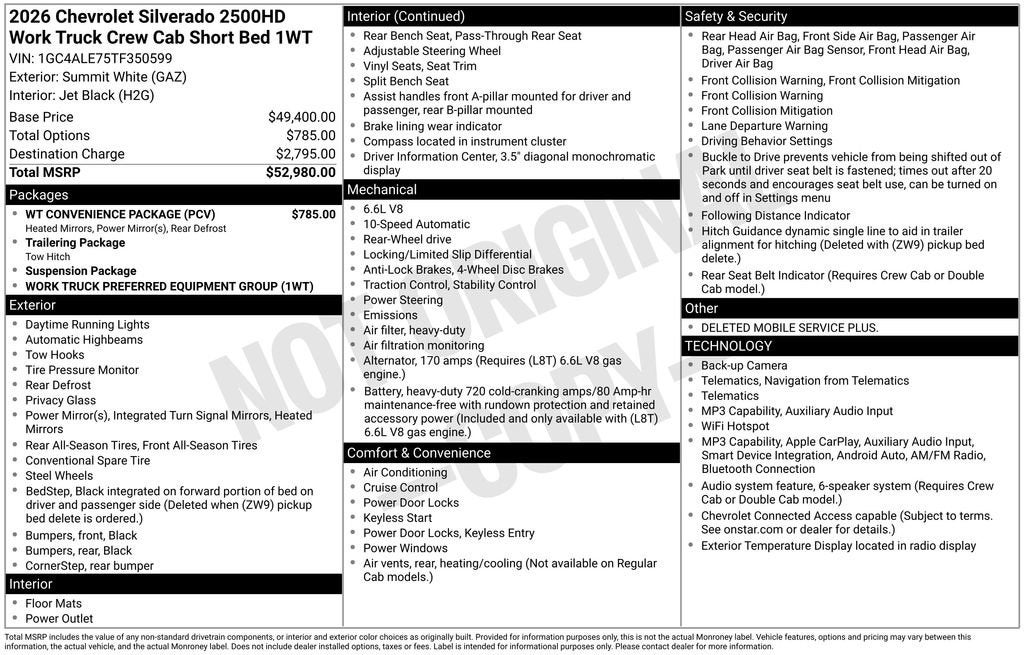 2026 Chevrolet Silverado 2500 HD WT
