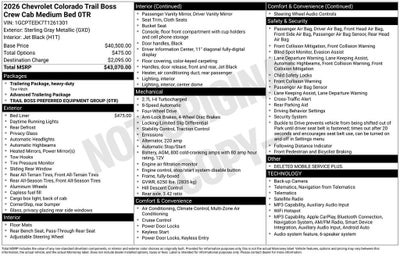 2026 Chevrolet Colorado Trail Boss