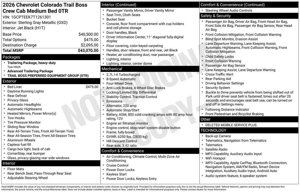 2026 Chevrolet Colorado Trail Boss