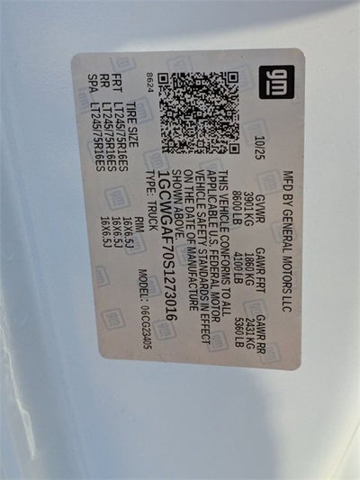 2025 Chevrolet Express Cargo 2500 WT