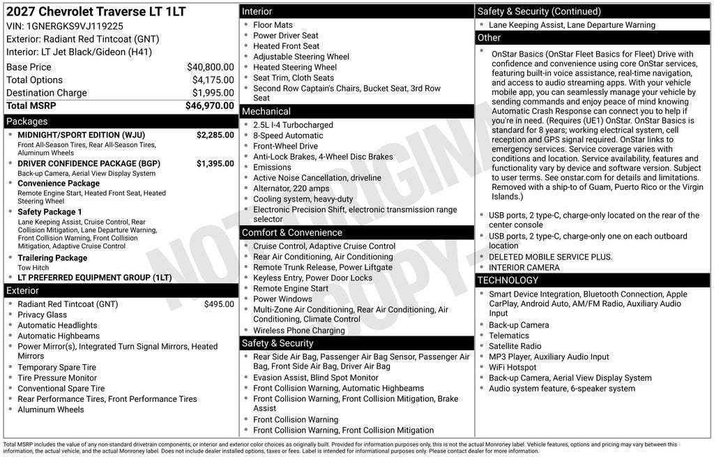 2027 Chevrolet Traverse LT
