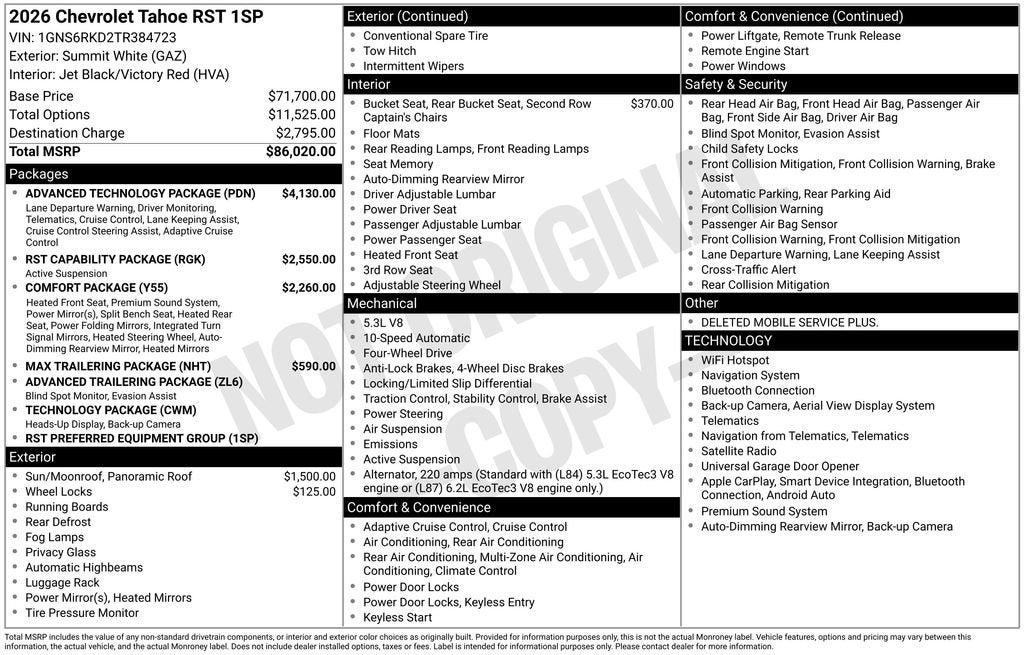 2026 Chevrolet Tahoe RST