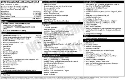 2026 Chevrolet Tahoe High Country