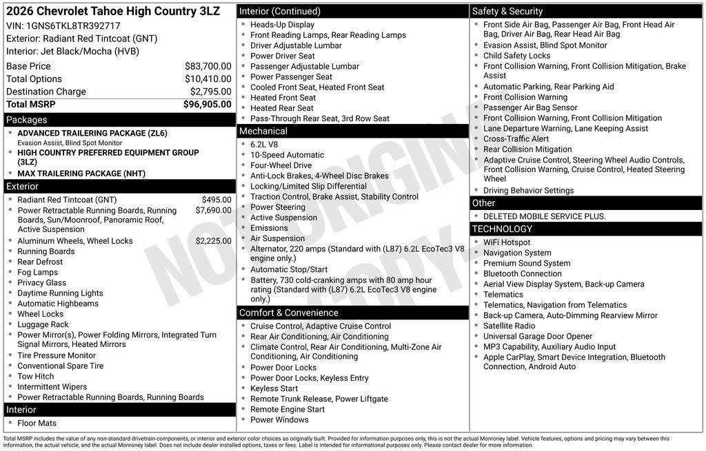 2026 Chevrolet Tahoe High Country