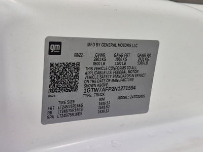 2022 GMC Savana Cargo 2500 RWD 2500 Regular Wheelbase Work Van