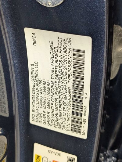 2024 Honda Accord Sedan EX