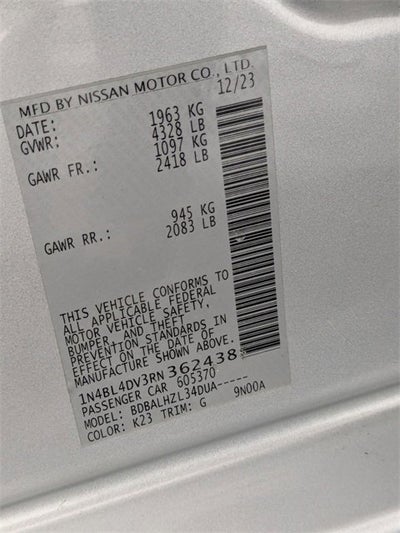 2024 Nissan Altima 2.5 SV