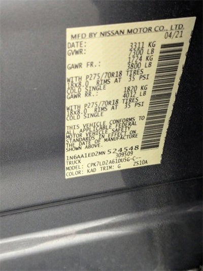 2021 Nissan Titan PRO-4X