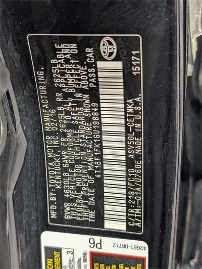 2016 Toyota Camry XLE