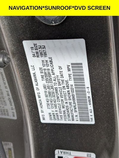 2019 Honda Odyssey Elite