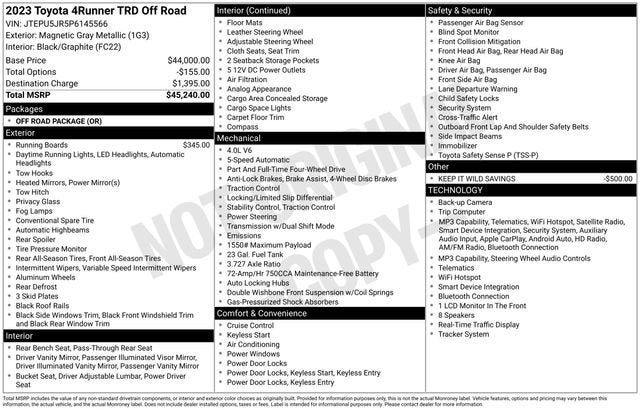 2023 Toyota 4Runner TRD Off Road