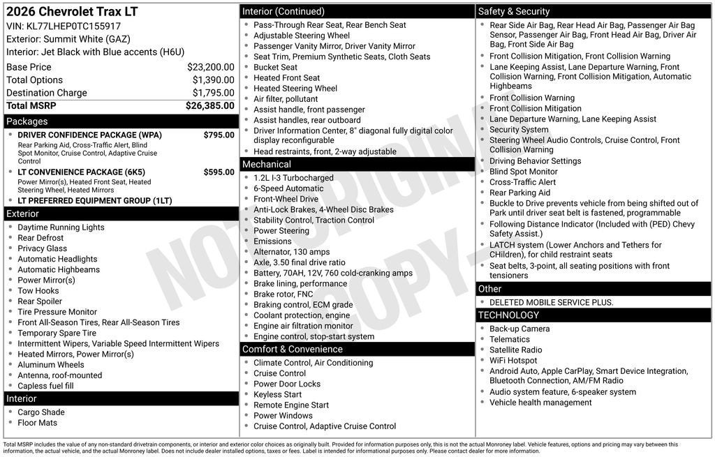 2026 Chevrolet Trax LT