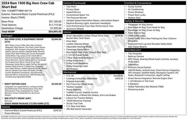 2024 RAM 1500 Big Horn/Lone Star