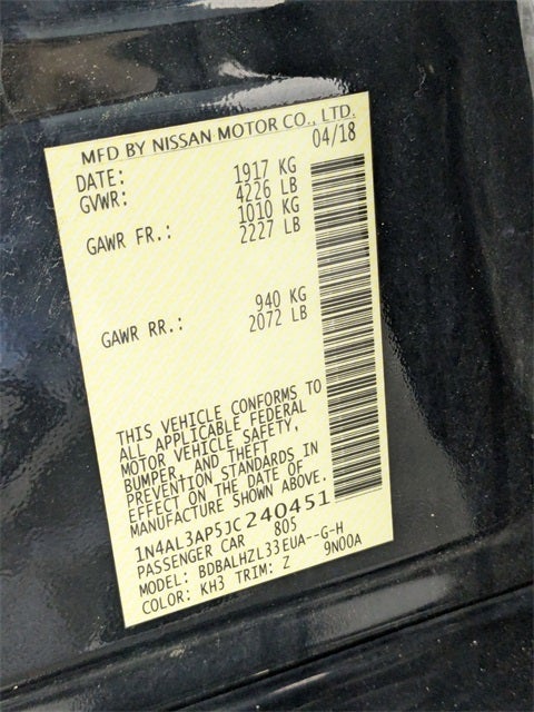 2018 Nissan Altima 2.5 SR