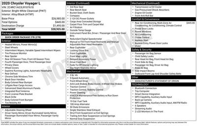 2020 Chrysler Voyager L
