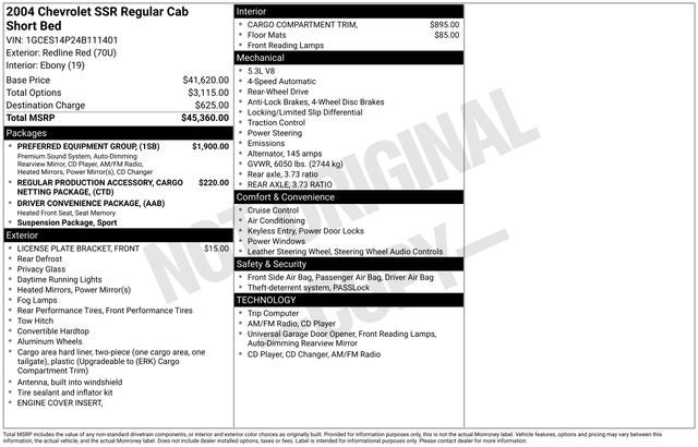 2004 Chevrolet SSR Base