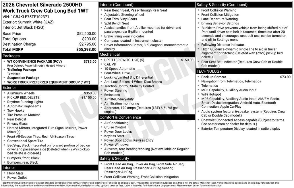 2026 Chevrolet Silverado 2500 HD WT