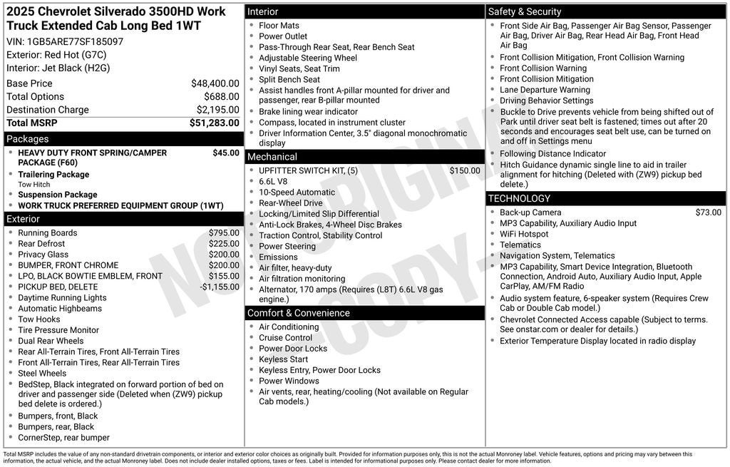 2025 Chevrolet Silverado 3500 HD WT DRW