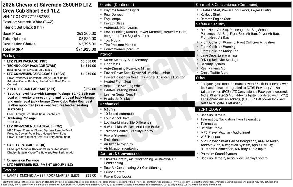 2026 Chevrolet Silverado 2500 HD LTZ