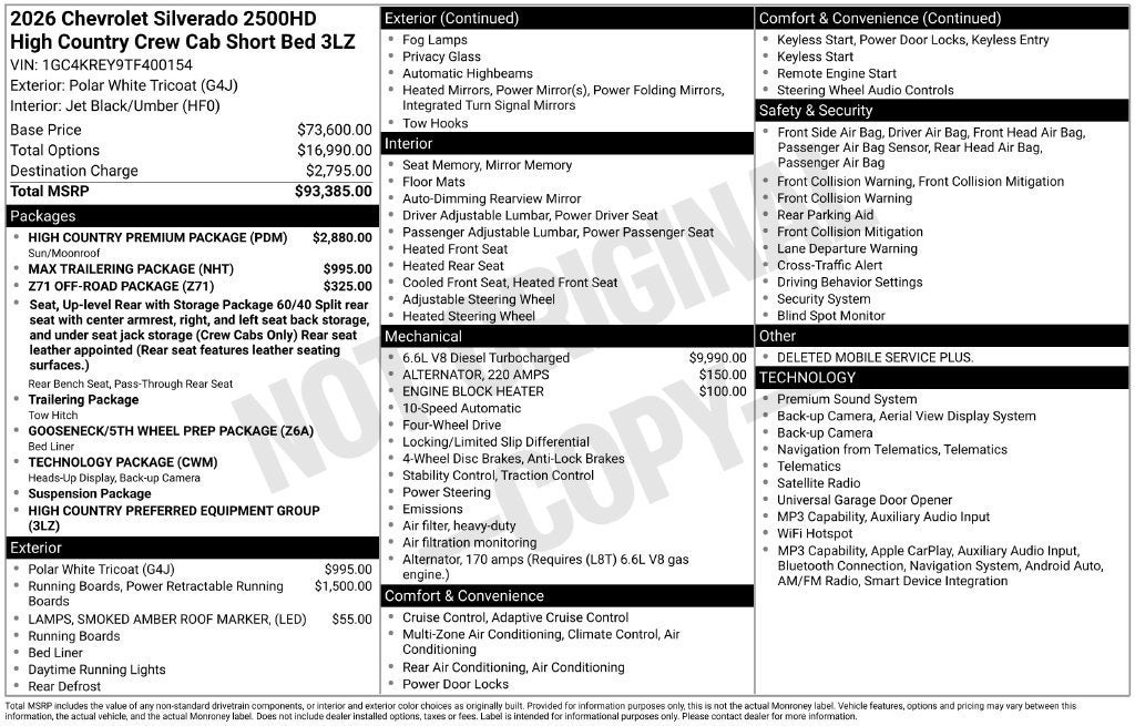 2026 Chevrolet Silverado 2500 HD High Country