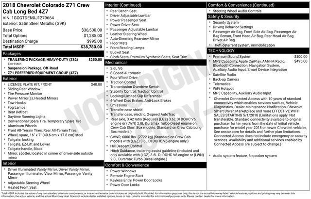 2018 Chevrolet Colorado 4WD Z71