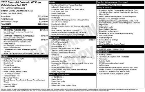 2026 Chevrolet Colorado WT