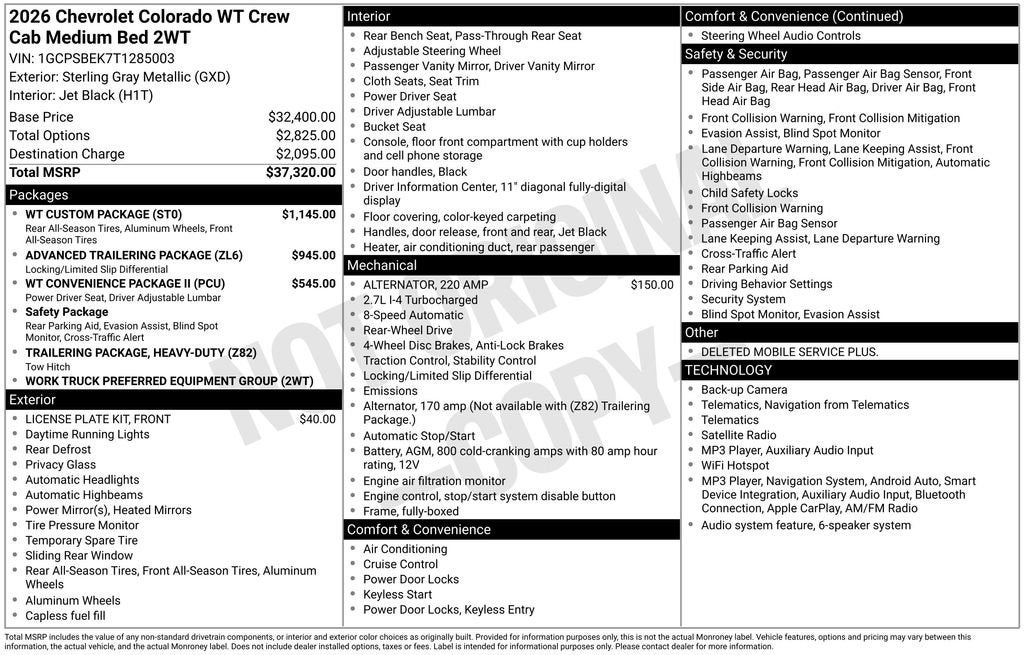 2026 Chevrolet Colorado WT