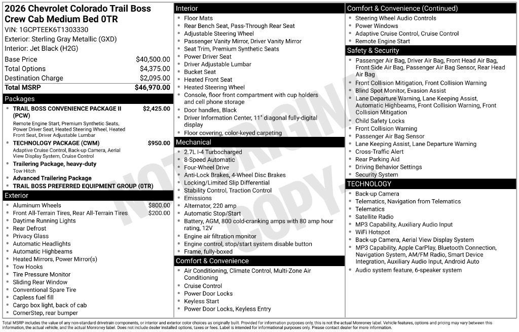 2026 Chevrolet Colorado Trail Boss