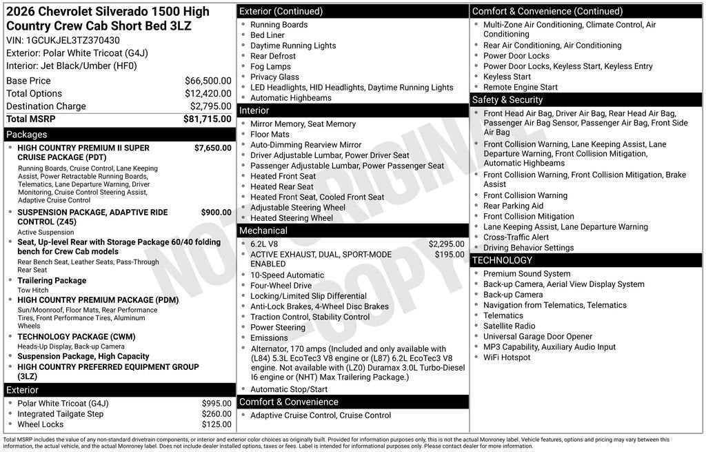 2026 Chevrolet Silverado 1500 High Country