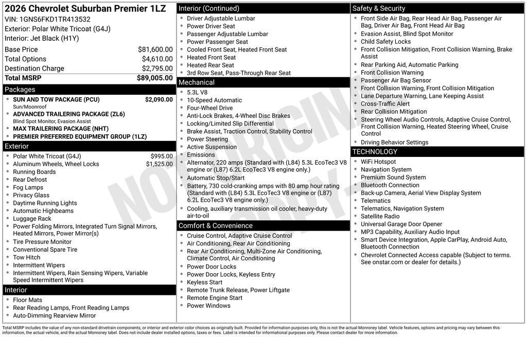 2026 Chevrolet Suburban Premier