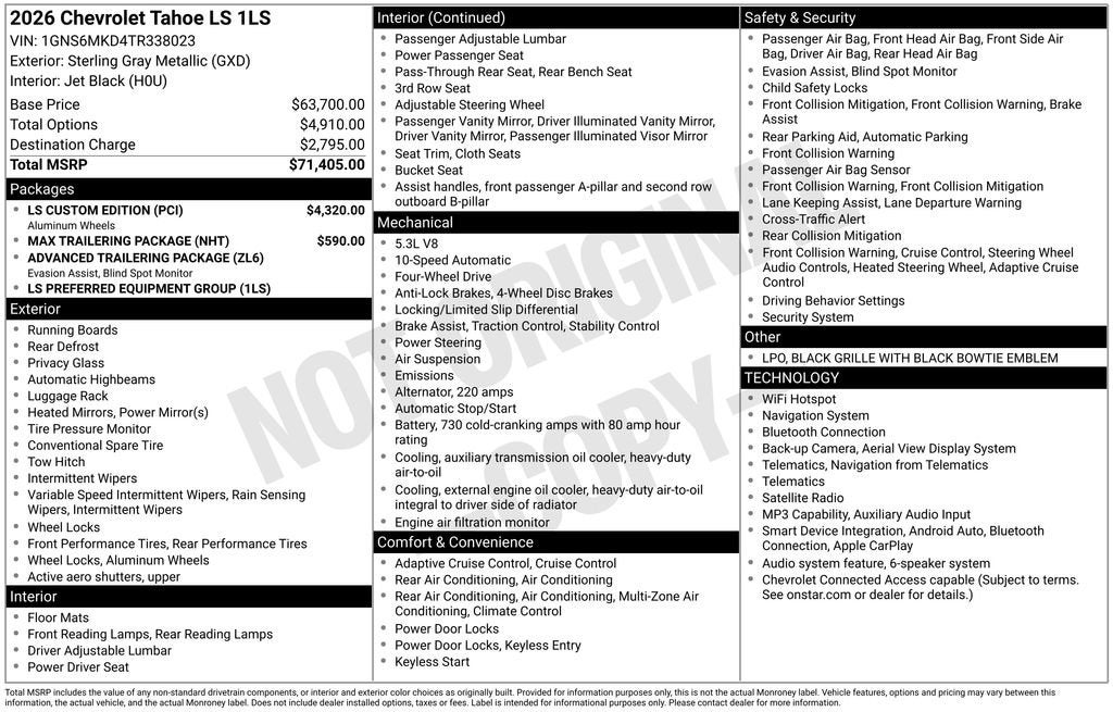 2026 Chevrolet Tahoe LS