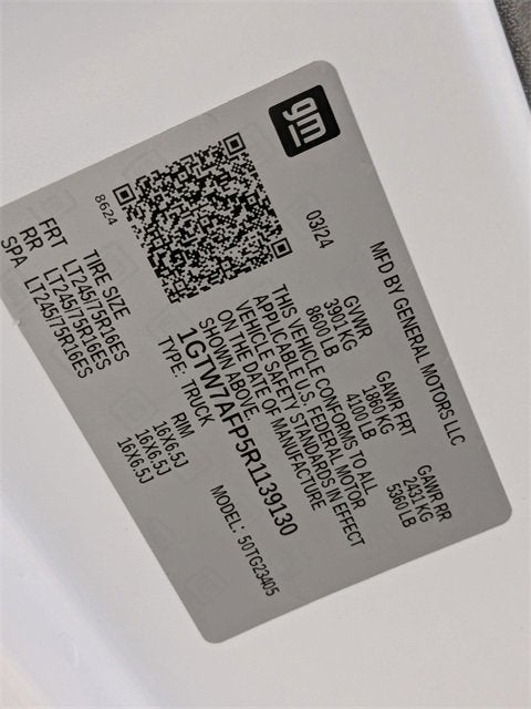 2024 GMC Savana Cargo 2500 Work Van