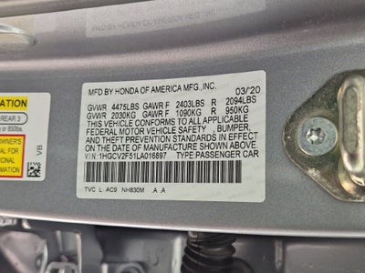 2020 Honda Accord EX-L 2.0T