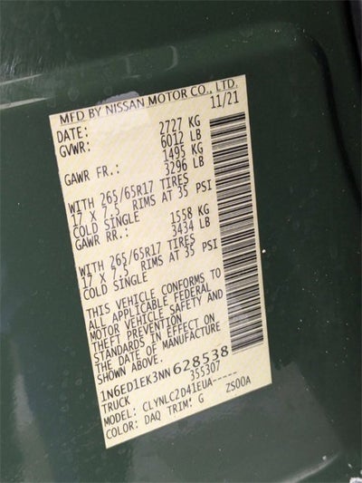 2022 Nissan Frontier SV