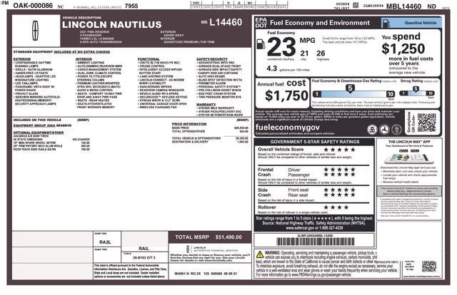 2021 Lincoln Nautilus Reserve