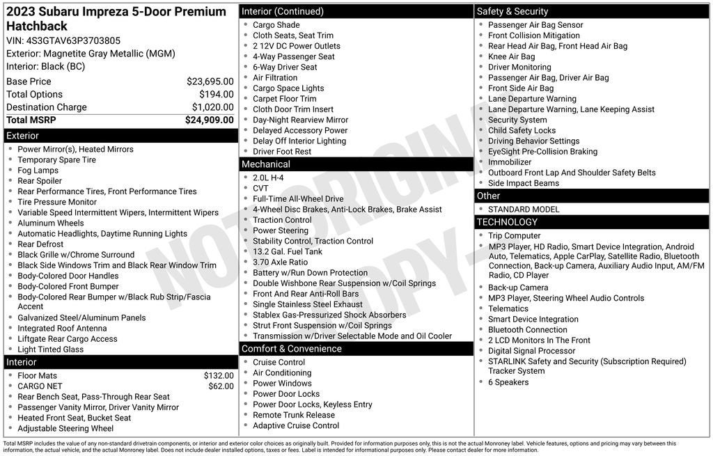2023 Subaru Impreza Premium